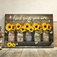 thumbnail image 3 of Vintage Sunflower Wall Art Canvas Christian Scripture Decor Print God Says You Are Painting Framed Modern Artwork For Living Room Bedroom Bathroom Office Home 16x20 In, 3 of 7