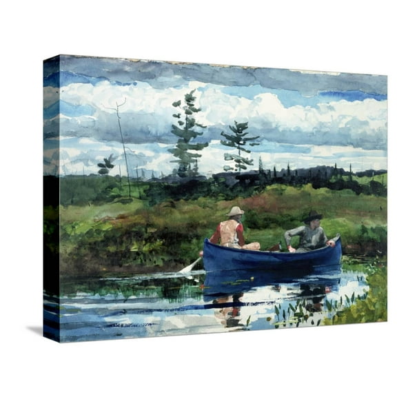 Art.com The Blue Boat Stretched Canvas Print Wall Art by Winslow Homer, 16" x 12"