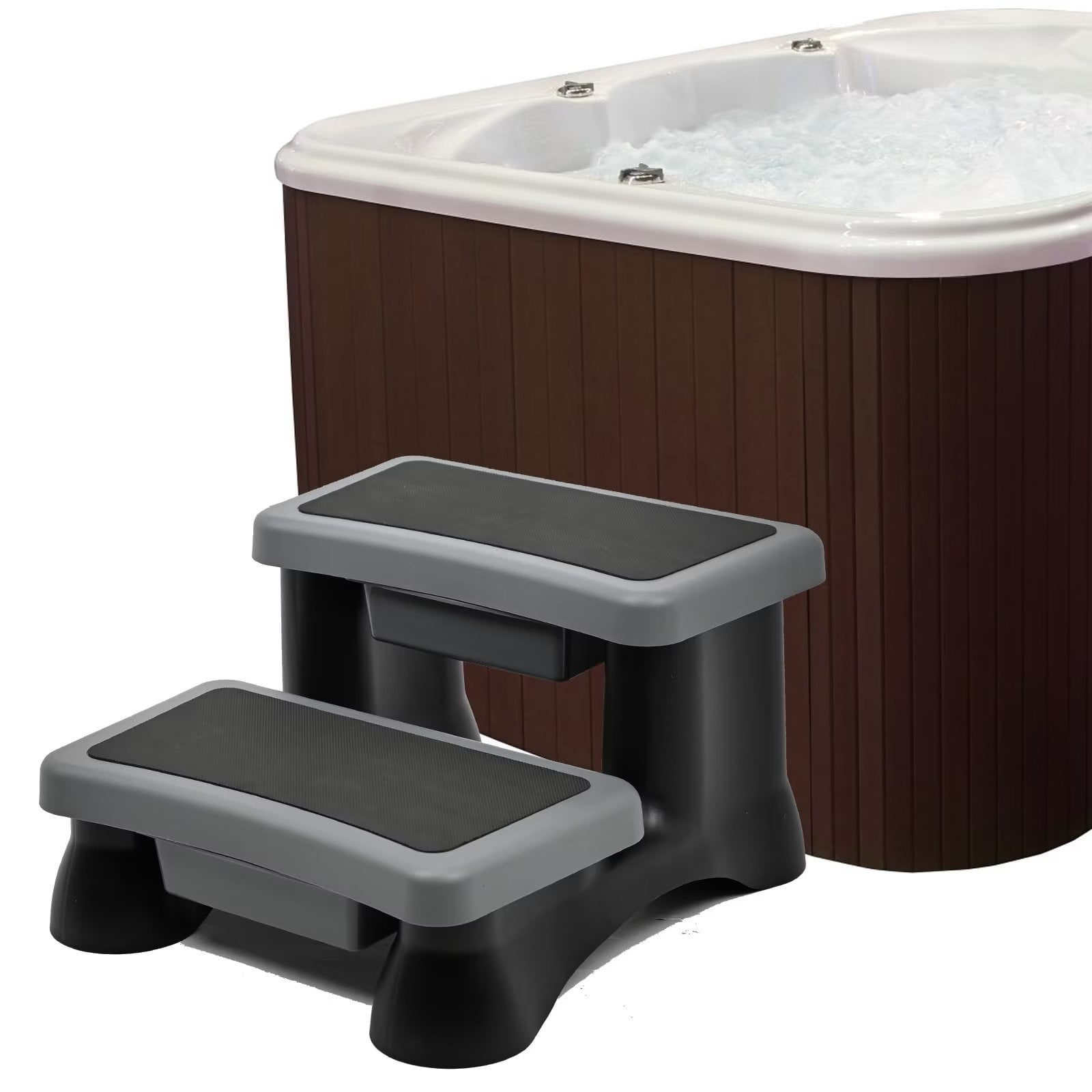 Ficisog 23" Hot Tub Steps,2Step Hot Tub Stairs With Storage