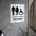 thumbnail image 1 of Braille Handicap Bathroom Sign, Unisex Gender Restroom Sign Stainless Steel Self Adhesive  for Restroom, 1 of 7