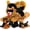 German Shepherd-Brown black, variant on MaoGoLan 25.6" Monkey Mommy Stuffed Animal with 3 Baby Monkeys & 1 Banana Plush Toy
