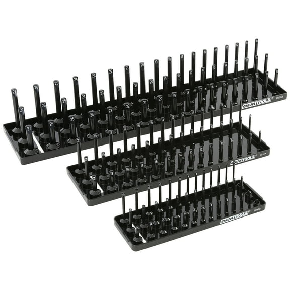 OEMTools Metric Deep Socket Tray Organizer, 3 Pack, Black