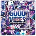 thumbnail image 1 of 50pcs Violet Universe Space Vinyl PVC Waterproof Cute Fun Cartoon Doodle Stickers, Funny Trendy Decals for Teens, Kids, Adults, Colorful Anime Sticker, 1 of 3