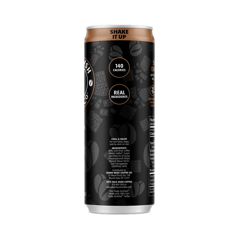 Death Wish Coffee Co., Premium Mocha Latte, 100% Colombian Cold