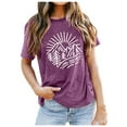 thumbnail image 1 of WEAIXIMIUNG T-Shirt à Manches Courtes Col Rond Imprimé Couleur Unie Mode Décontractée pour Femmes pour la Saint-Valentin, 1 of 5