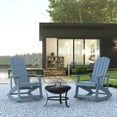 thumbnail image 2 of Flash Furniture Savannah 3 Pcs Iron Wood Burning Fire Pit Set with Rocking Patio Chairs, Sea Foam, 2 of 12