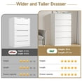 thumbnail image 5 of Hommpa White Dresser for Bedroom, 6 Drawers Dresser for Closet, Chests of Drawers for Women, Wooden Modern Storage Cabinet for Living Room, Hallway Entryway, Home, Office 27.6"L X 15.7"W X 48"H, 5 of 11