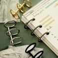 thumbnail image 2 of Gold Creative Metal Loose Leaf Book Binder Hinged Rings Scrapbook Clips, 2 of 5