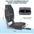 thumbnail image 2 of Lumiparty 2 Pack Folding Boat Seats, High Back Fishing Boat Chairs, with Thick Sponge Padding and Hinge, Black & Gray, 2 of 7