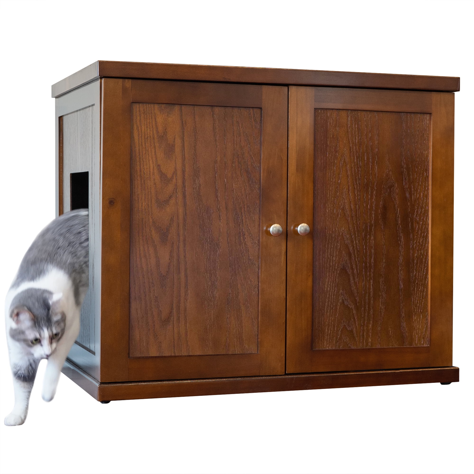 The Refined Feline Refined Litter Box Deluxe, xLarge, Mahogany, Modern