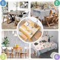 thumbnail image 4 of Square Tablecloth, Waterproof Polyester Table Cover, Wrinkle Resistant & Washable Fabric for Dining, Kitchen, Picnic, 60x60in(152x152cm), Wood Print, 4 of 6
