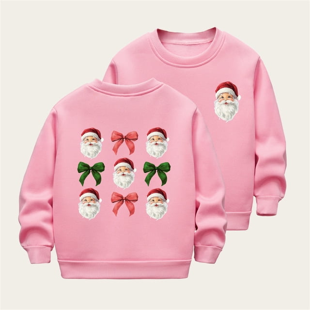 Cowsor Chandails en Molleton Filles Enfants Mignons Graphiques Col Rond Chandail Tops Manches Longues Vacances