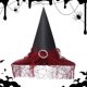 thumbnail image 3 of Mini Sombrero Bruja Puntiagudo Fruncido para Fiesta Halloween Cosplay, 3 of 9