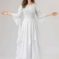 thumbnail image 6 of ZQUUVOU Women Medieval Retro Dress Victorian Dresses Ladies Peasant Gothic Witch Wedding Dress Outwear White, 6 of 7