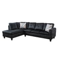 thumbnail image 2 of Hommoo Faux Leather 3-Piece Couch Living Room Sofa Set, L Shaped Couch for Small Space, Black(Without Ottoman), 2 of 5