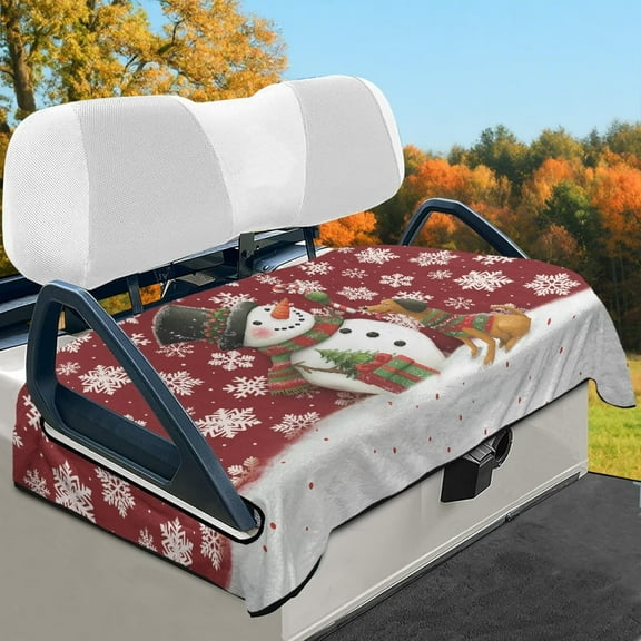 HUIACONG Snowman Christmas Golf Cart Covers Seat Easy to Install and Clean Universal Seat Covers for Golf Cart Comfortable Breathable Compatible with EZGO Yamaha Club Cars