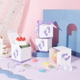 thumbnail image 5 of PH Footprints Candy Box Purple Newborn Baby Shower Paper Boxes Folding Boxes Pink Paper Gift Box with Ribbon Birthday Wedding Party Table Decor Gift Favor 2.4 x 2.4 x 2.4 Inch 30 Sets Purple, 5 of 7