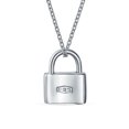 thumbnail image 2 of Bling Jewelry Womens V Monogram Lovers Lock Padlock Pendant Necklace16 Inch, 2 of 4