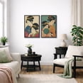 thumbnail image 5 of Framed Canvas Print Japanese Women Portrait Wall Art Set of 2 Japandi Decorative for Living Room Bedroom - 24"x36"x2 BLACK, 5 of 8