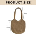 thumbnail image 2 of Straw Bag for Women Summer Beach Bag Soft Woven Tote Bag Large Rattan Shoulder Bag for Vacation - Light brown, 2 of 7