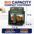 thumbnail image 5 of CHEFSPOT 3-in-1 Glass Air Fryer, Indoor Grill and Hot Pot Cooker, 4.8 Qt, 1300W, 8 Presets, 5 of 9