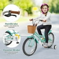 thumbnail image 6 of Costway 18" Kids Bike with Height Adjustable Handlebar Seat Basket Bell Training Wheels Green, 6 of 10