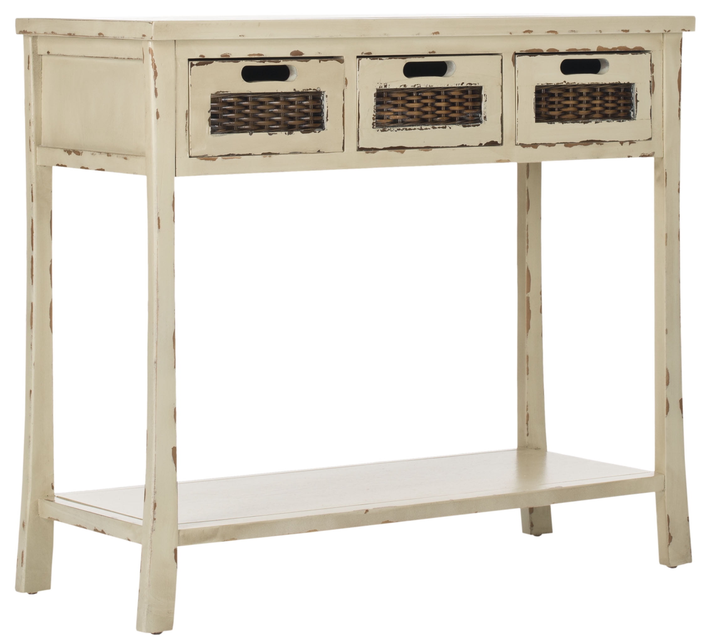 SAFAVIEH Autumn Country Rustic 3 Drawer Storage Console, Vintage Cream