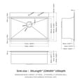 thumbnail image 2 of 30"×22", 16-Gauge Stainless Steel Undermount Apron-front Single Bowl Kitchen Workstation Sink, 2 of 8