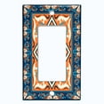 thumbnail image 5 of Metal Light Switch Plate Cover Blue Orange Mandala Star Tile Pattern TIL040, 5 of 13