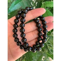 Black Tourmaline Crystal Bead Bracelet 8mm, Wholesale Genuine Black Tourmaline Stretch Gemstone Bracelet, Gift for Men & Women (1)