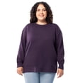 thumbnail image 2 of Terra & Sky Women's Plus Size Fleece Sweatshirt, Available in 1,2, and 3- Packs, Size 0X-4X, 2 of 12