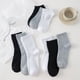 thumbnail image 2 of Calcetines blancos para parejas, de caña media, para exteriores, de baloncesto, de caña alta, elásticos, informales, de caña corta, para barco, de color liso, estilo universitario, 2 of 6