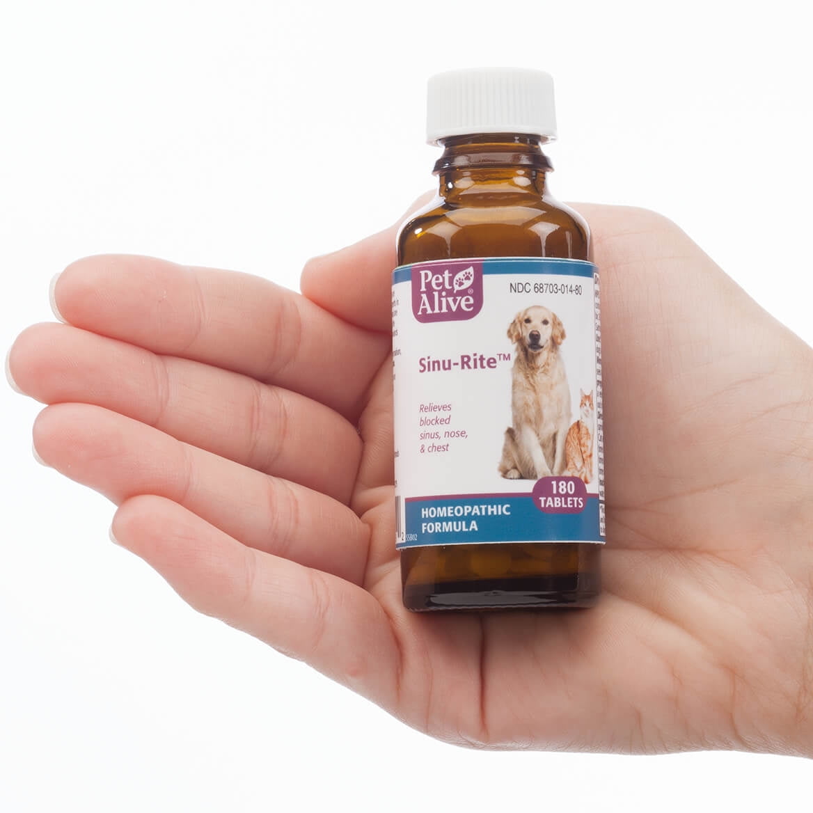 PetAlive Sinu-Rite Cat and Dog Nasal Congestion Relief - Homeopathic Tablets - Supports Cat Sinus Congestion, Runny Nose, Facial Pressure - Sneezing and Respiratory Support - 2 Pack, 360 Count