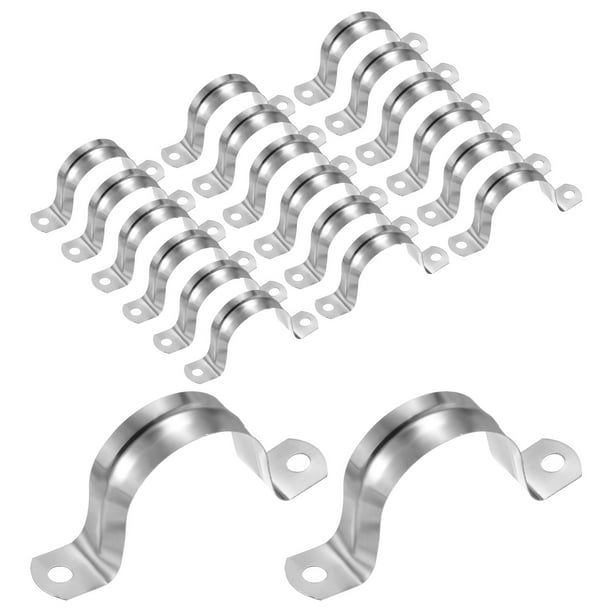 Uxcell 20-Pack Abrazaderas de Conducto, 1-9/16 in Abrazadera de Tubería Rígida de Acero Inoxidable M40 Soporte en U para Fontanería