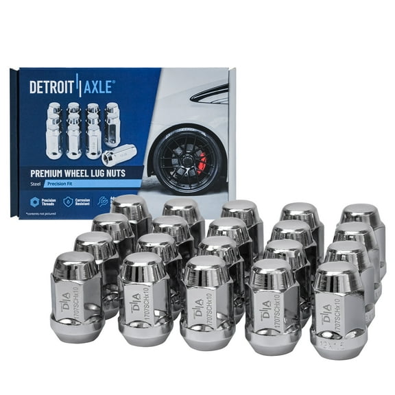 Detroit Axle - 12x1.5 Chrome Wheel Lug Nuts Replacement for Chevrolet Blazer S10 GMC Jimmy Sonoma Isuzu Hombre Oldsmobile Bravada
