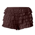 thumbnail image 6 of GEWSEY Ruffle Shorts Womens Bloomers Y2k Shorts Tiered Micro Booties Summer Women Ruffle Underwear Women (Coffee, M), 6 of 7