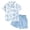 Light Blue, variant on Toddler Boy Summer Outfits Floral Print Girls Short Sleeve Shirt And Shorts Fashion Athletic Casual Outfit Kids Boys Clothes Size 3-4T