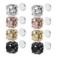 thumbnail image 1 of 4 pares de pendientes magnéticos fuertes de cristal, pendientes de Clip de fácil uso para mujeres y hombres, pendientes redondos Punk con imán de circón, joyería sin perforación, 1 of 5