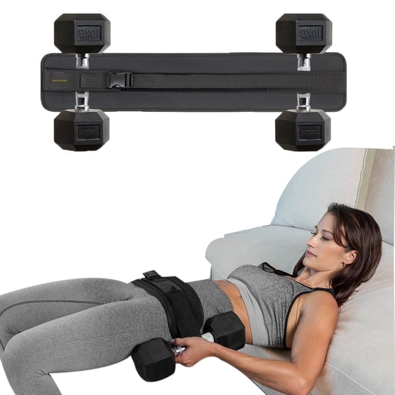 Adjustable Hip Thrust Belt Slip– Resistant Padding Booty Belts for Glutes– Thickened & Widened Belt for Dumbbells, Kettlebells, or Plates– Portable Glute Workout Band for Gym or Home Workouts