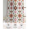 thumbnail image 6 of Boho Geometric Sheer Curtains 63 Inch Length 2 Panels Set for Living Room/Bedroom, Modern Abstract Art Ethnic Rhombus Kitchen Curtains Grommet Semi-Sheer Curtains Drapes Window Treatments 42"x63"x2, 6 of 7
