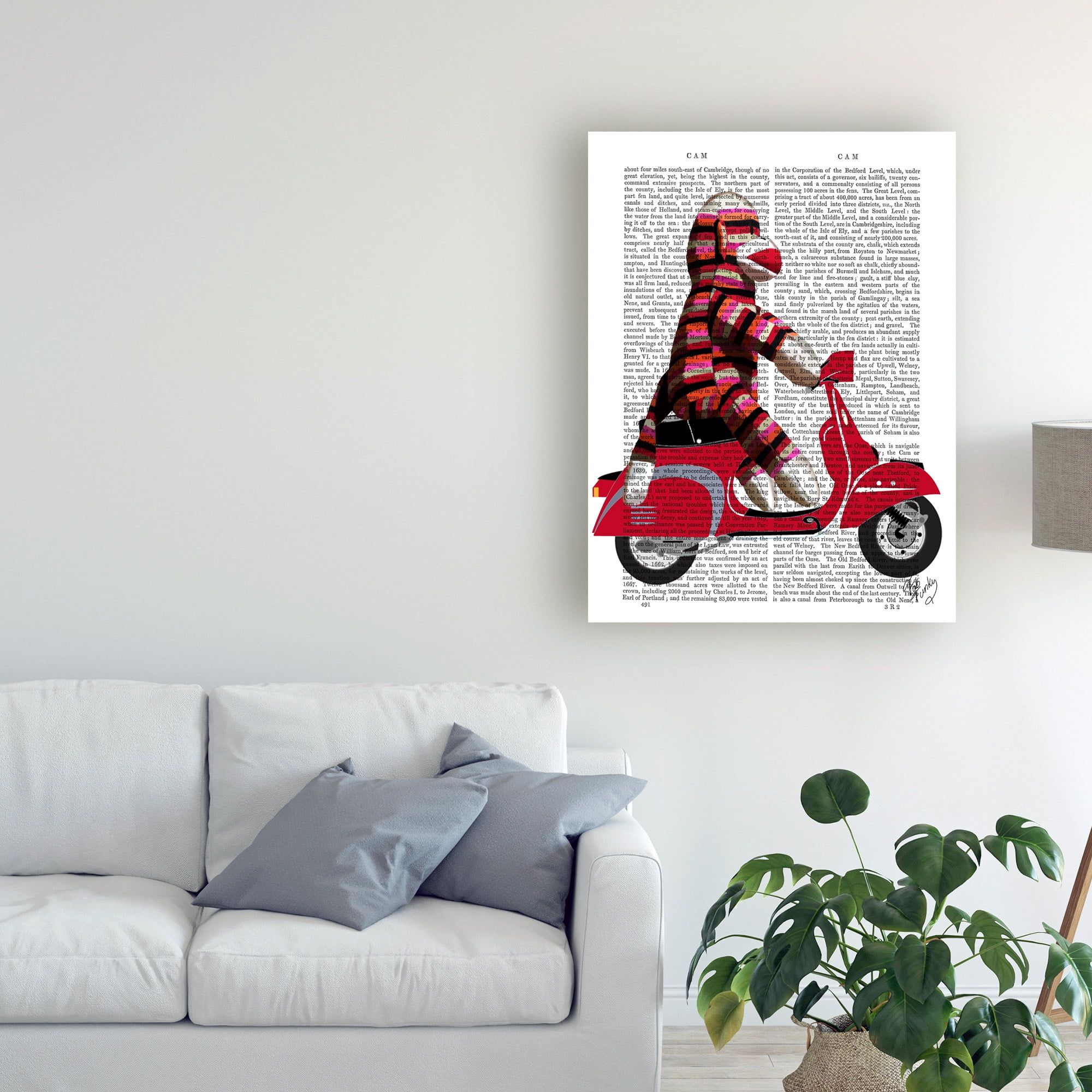 Trademark Fine Art 'Sock Monkey On Moped' Canvas Art by Fab Funky