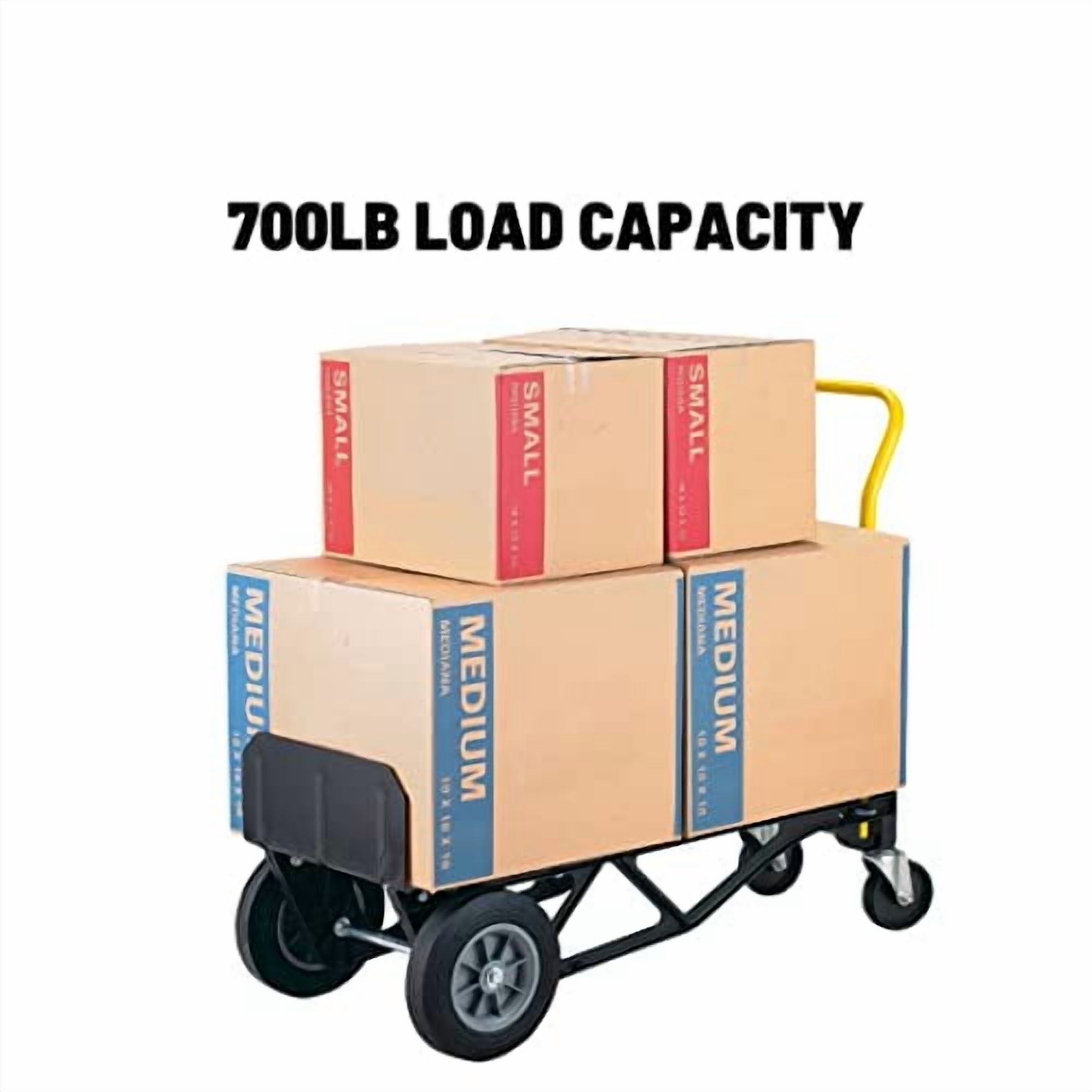 Harper Trucks 600lb/700lb Capacity Nylon Frame Convertible Hand Truck with 10" Solid Rubber Wheels - Assembly Required