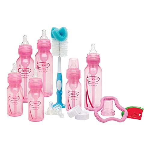 Dr. Browns Bottles Pink Set with Level 2 and Level 3 Nipples, Bottle