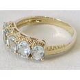 thumbnail image 3 of Natural Aquamarine 14K Solid Yellow Gold Woman Half Eternity Band Ring, 3 of 6