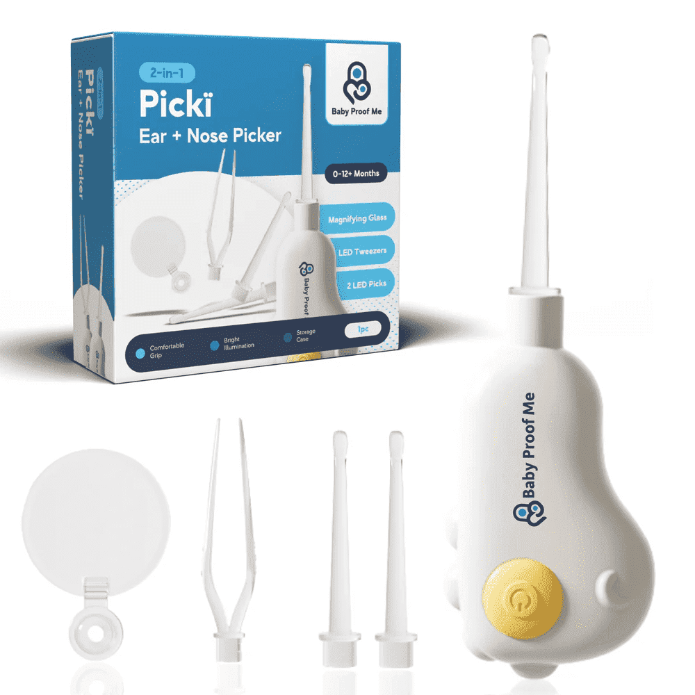 Baby Proof Me Picki 2-in-1 Nose and Ear Cleaning Kit, Newborn Essentials Nose and Ear Cleaner Tool