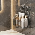 thumbnail image 6 of 1 Pc Shower Caddy Suction Cup Heavy Duty Bathroom Organizer Removable Shelves for Inside Shower, Shampoo, Waterproof Suction Plastic Storage for Bathroom Accessories Holder, 9.44"x4.13"x3.3", Black, 6 of 9