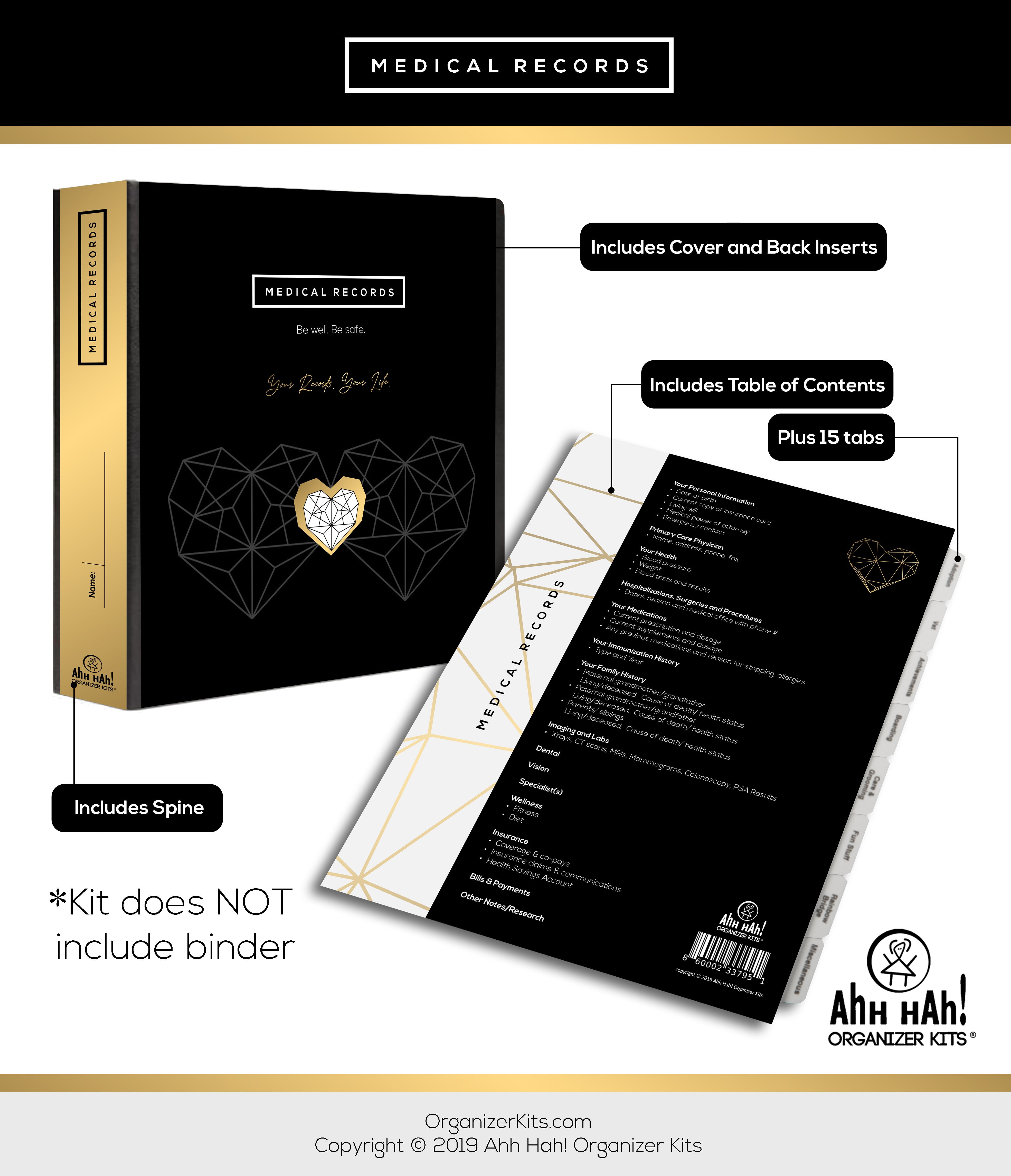 Medical Records Organizer Kit Architectural Version