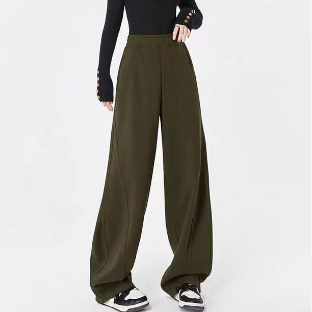 Pantalones deportivos de albaricoque para mujer, pantalones deportivos rectos y sueltos de otoño, pantalones de pierna ancha de marca de moda hip hop, pantalones de baile