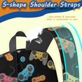 thumbnail image 5 of Game Controller Black Pattern 17" School Backpacks for Teens,Waterproof Oxford Fabric,S-Shape Padded Straps for School,Travel,Hiking,Camping, 5 of 6