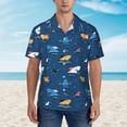 thumbnail image 5 of Picia Colorful Ocean Shark Gentle Cotton Regular Fit Short Sleeve Casual Hawaiian Shirt for Men-Small, 5 of 8